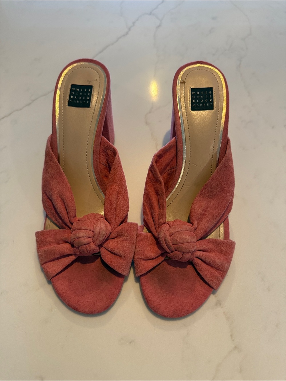 White House black market pink suede heels